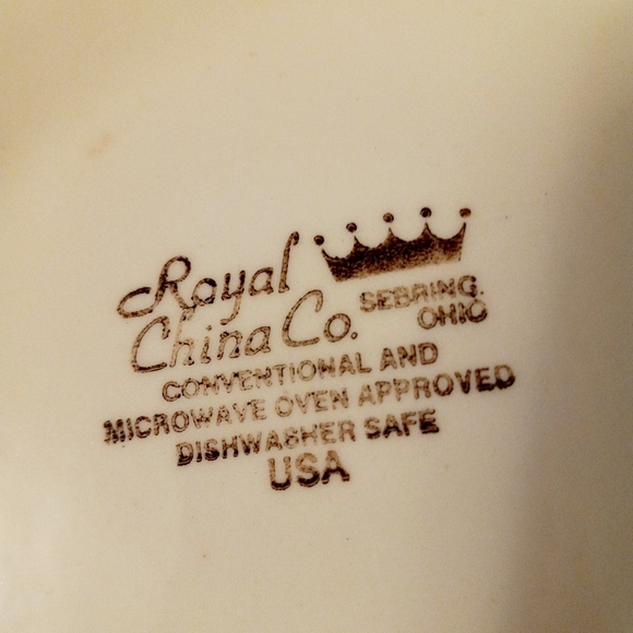 Vtg Royal China Co Blue Thistle Large Serving , Pasta Bowl - Picture 6 of 6